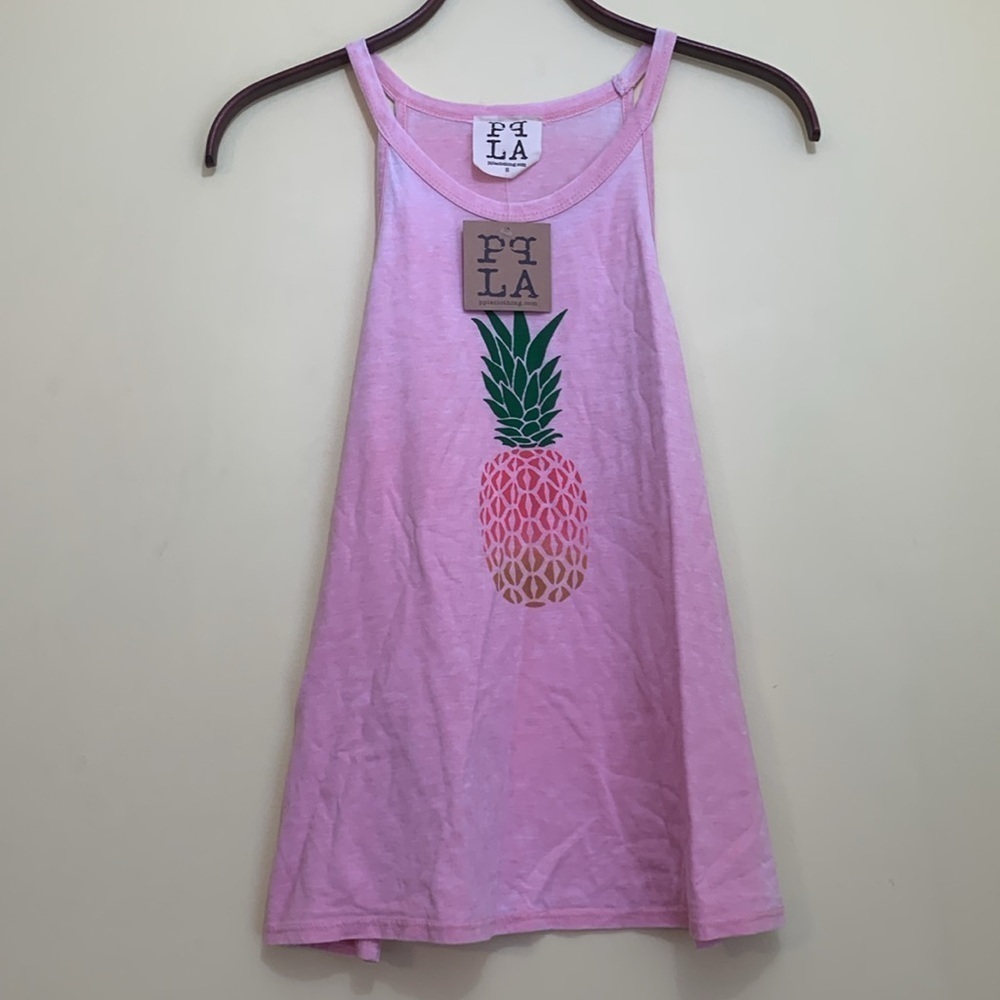 PPLA | NWT Pink Pineapple Grateful Graphic Racerback Tank Top Tee S